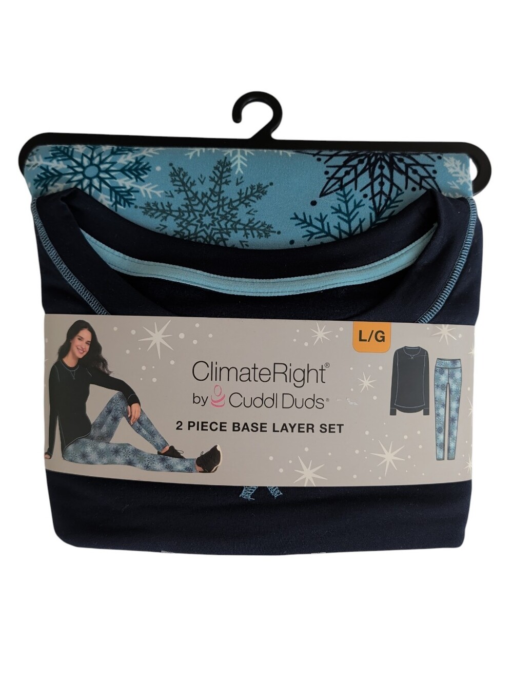NWT Climate Right by Cuddl Duds 2-Piece Base Layer Set LARGE